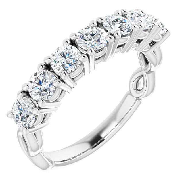 1.00 ct. Round Cut Diamond Wedding Band 7 Stone Anniversary Ring-VIRABYANI